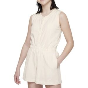 Nike Romper‎ Girls Large Beige Pockets Sportswear Youth Jumpsuit Playsuit